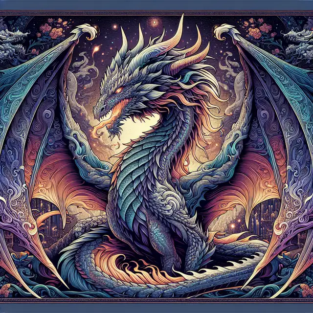 Fantasy Dragon character illustration for Dragon name generator