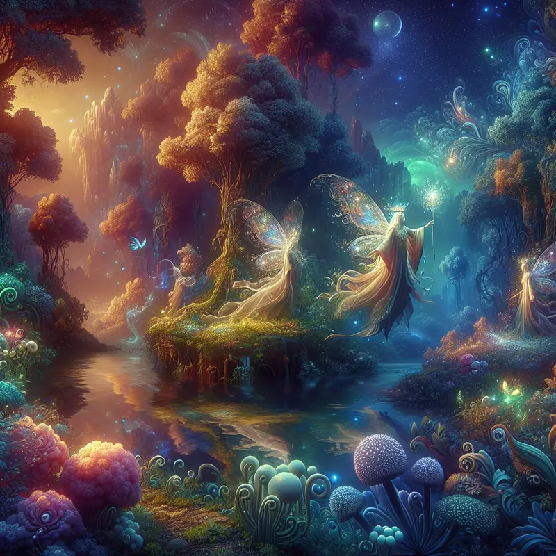 Fantasy Fae character illustration for Fae name generator