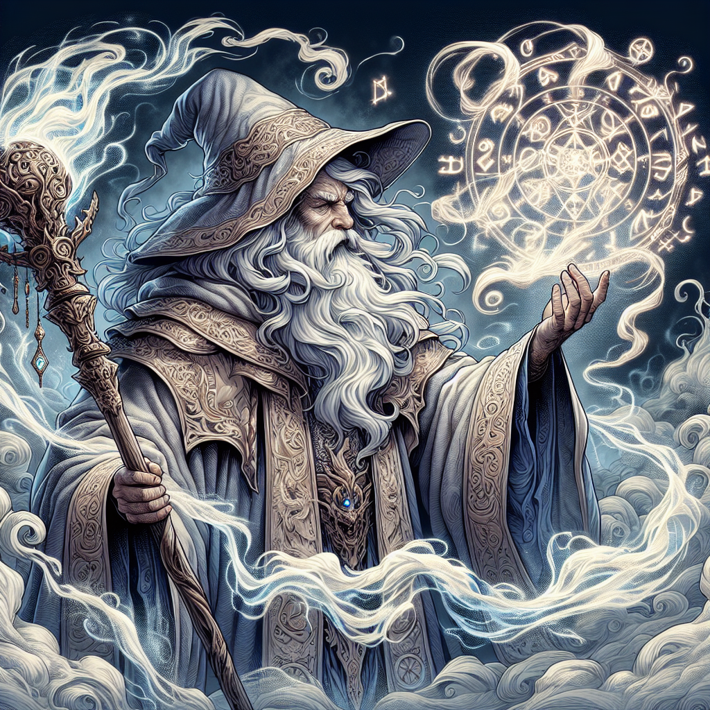 Fantasy Wizard character illustration for Wizard name generator